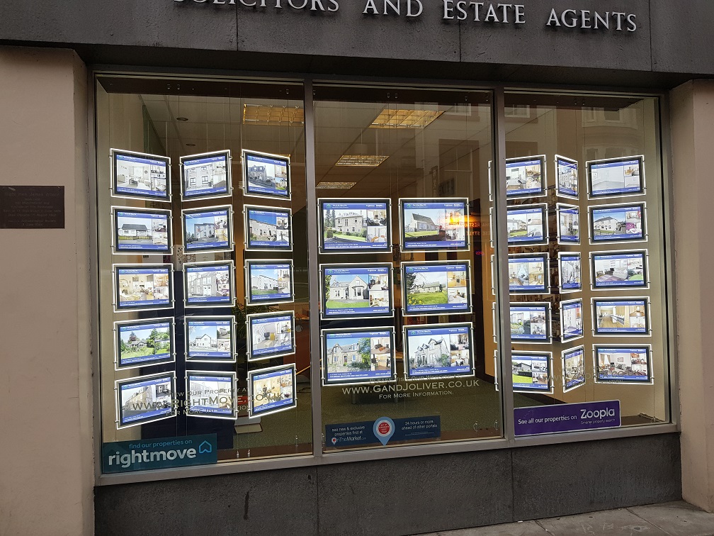 LED window displays for estate agents