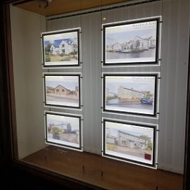 LED Illuminated Light Pocket Window Displays for Estate Agents, West Lothian, Scotland, Mid-Calder