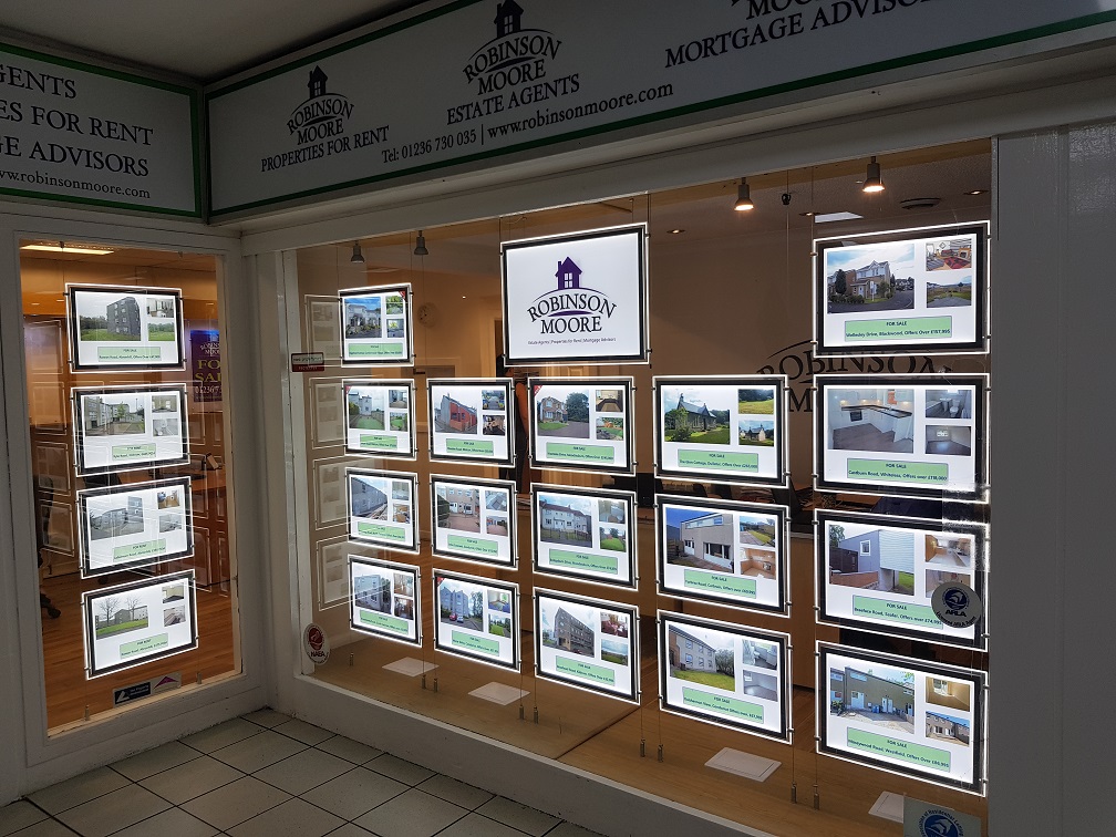 LED Estate Agents Window Display